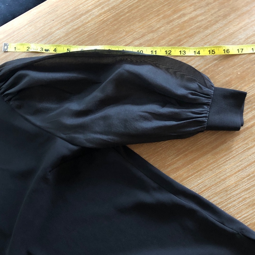 Ted Baker London Micaeli Organza Puff Sleeve Black Top US Size 8 - 10 (UK 4) - Picture 14 of 15